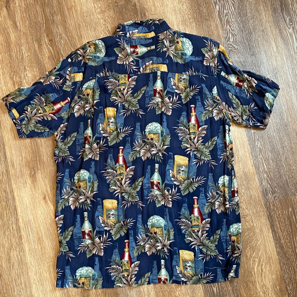 Men’s Hawaiian shirt Steve & Barry’s BEER print L‎ - Picture 2 of 5